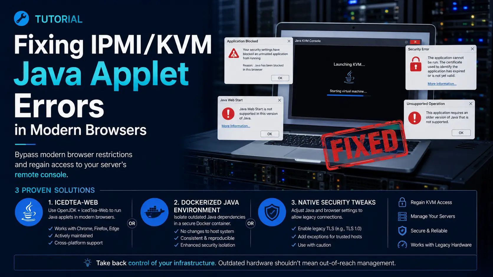 Fixing IPMI KVM Java Applet Errors